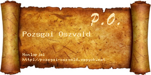 Pozsgai Oszvald névjegykártya